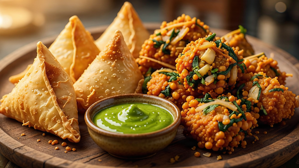 HOME Crispy Indian street food snacks and fritters.